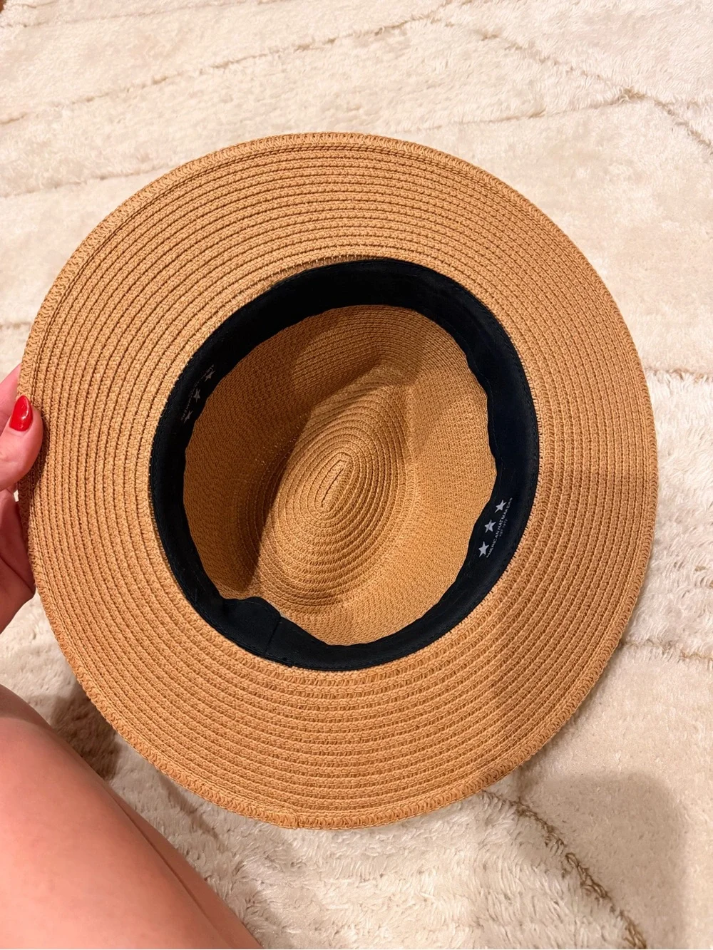 Women's Tan Straw Fedora with Black Band - Chic Summer Hat